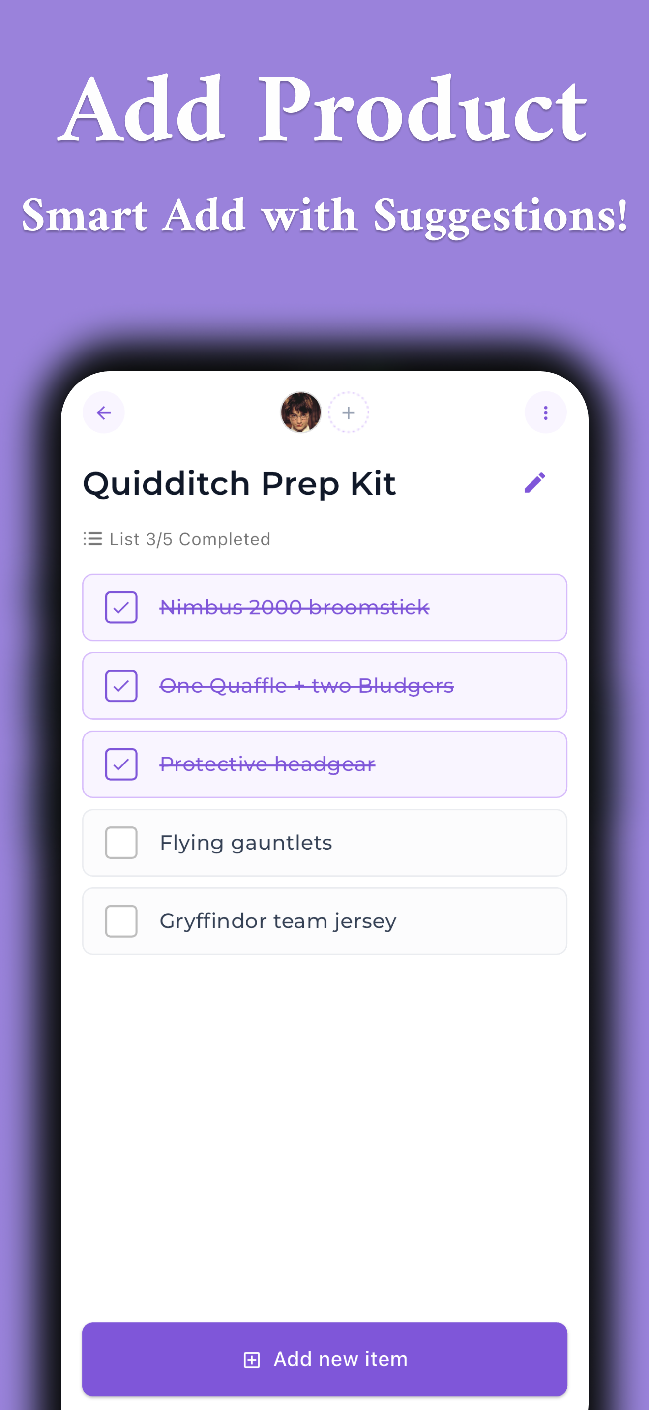 Smart Add with Suggestions